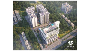 Ved Vidhi Residential Project Aerial View - 2 BHK Flats in Besa Nagpur with Lush Green Surroundings